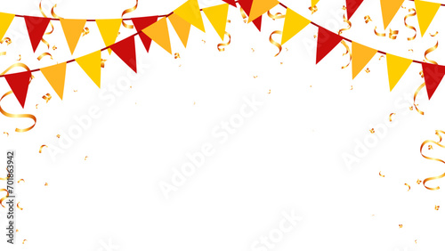 Banner paper flags hanging on a string for party celebration Chinese, eastern. element