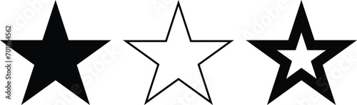 set of different types of star vector symbol isolated.