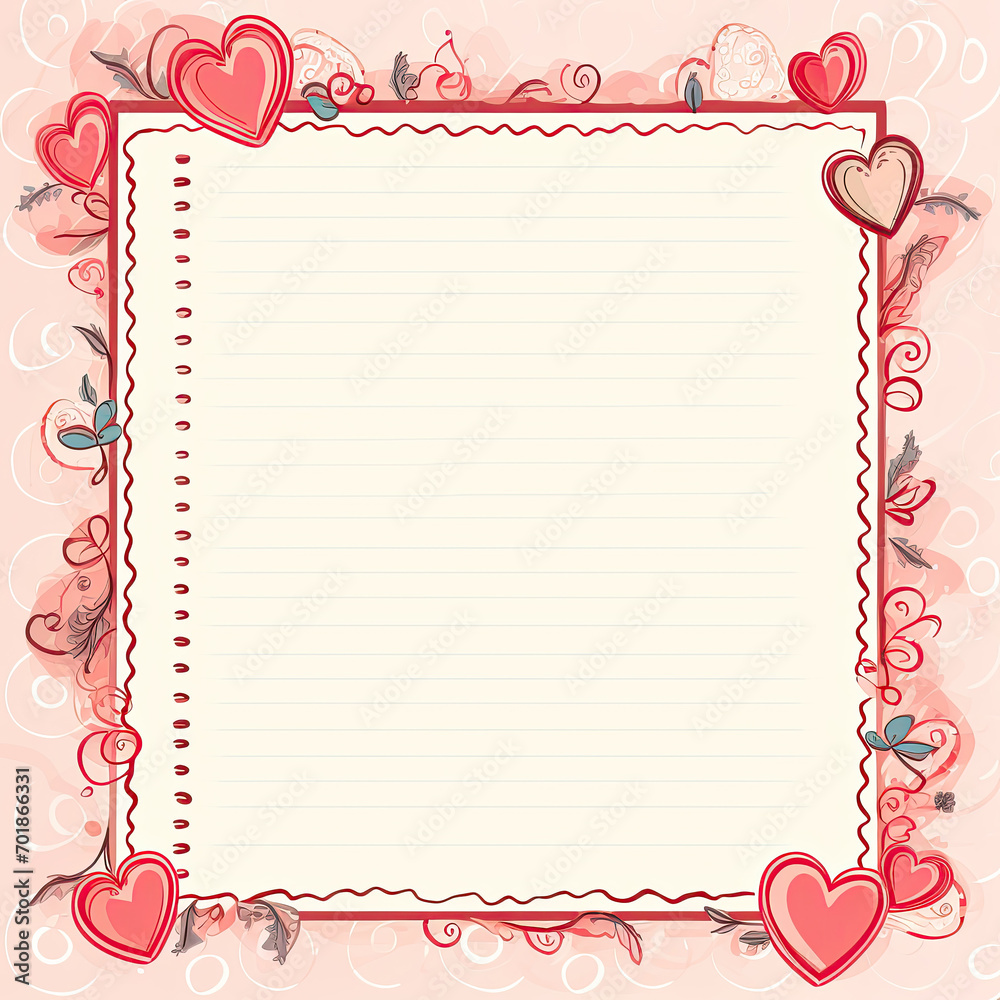 Notepad Vector illustration Love romantic sticker on wall. Valentine greeting card, wedding Notepad Vector illustration Love romantic sticker on wall. Valentine greeting card, wedding