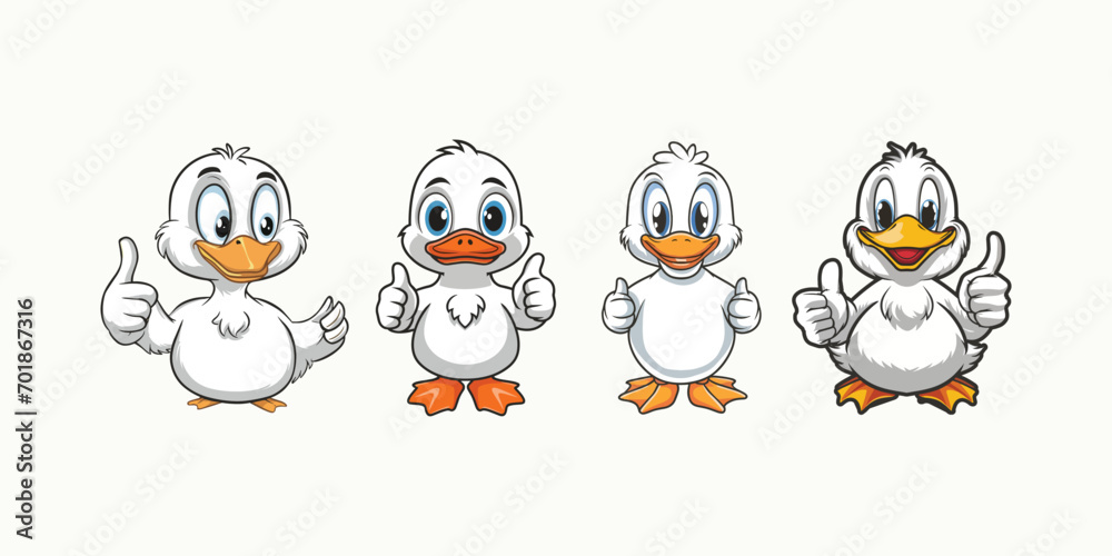 et of vector duck giving thumbs up illustration