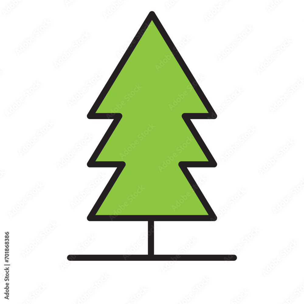 Tree Line Icon Vector Tree Line Icon Vector
