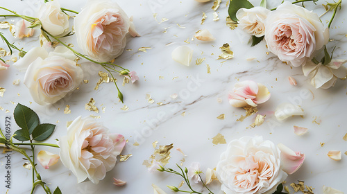 multiple flowers on isolated one color background