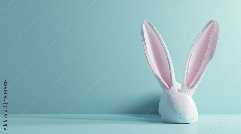Obraz premium white rabbit on blue background
