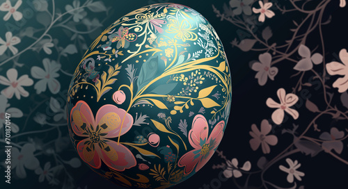 easter egg with ornament pattern