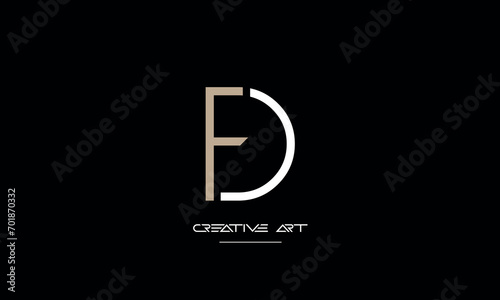 DF, FD, D, F abstract letters logo monogram photo