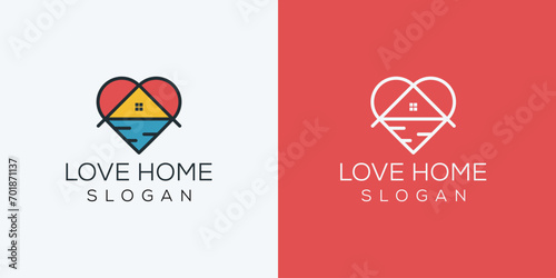 simple vector Love home logo template ideas