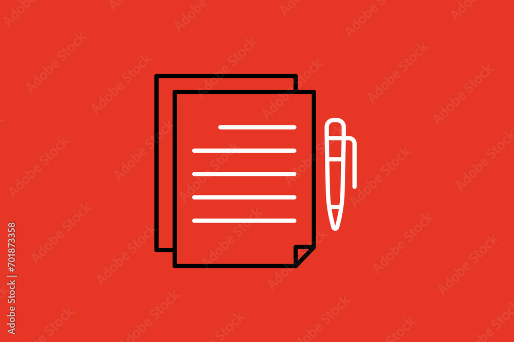 paper and pen illustration in flat style design. Vector illustration. paper and pen illustration in flat style design. Vector illustration.