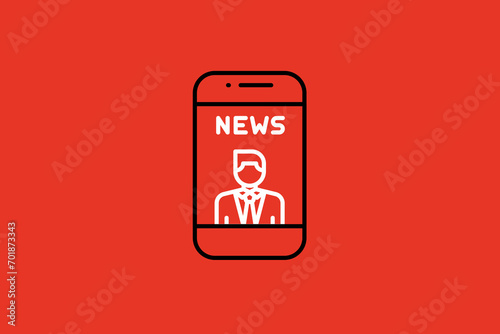 online news illustration in flat style design. Vector illustration.	