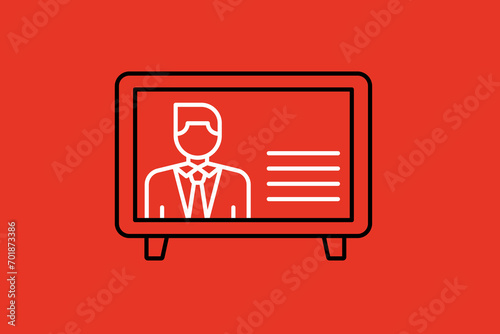tv news illustration in flat style design. Vector illustration.	