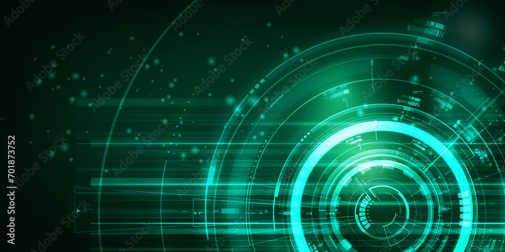 2d illustration Abstract futuristic electronic circuit technology background