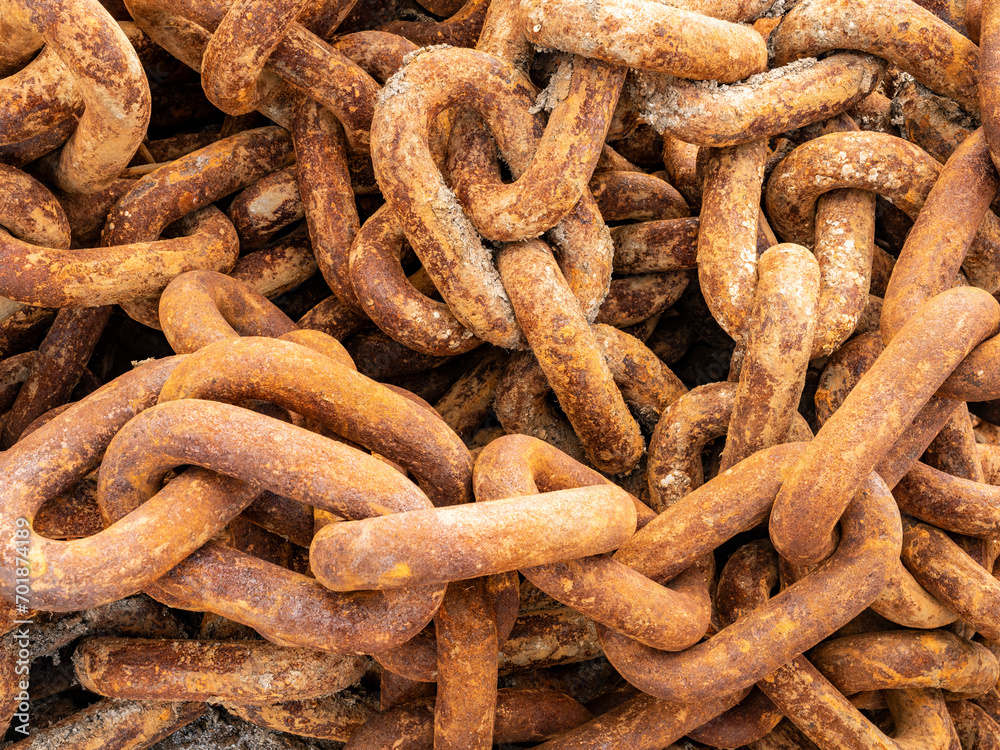 Rusting Chains on a harbourside Rusting Chains on a harbourside