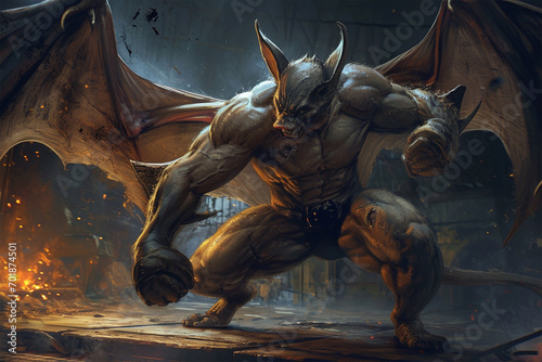 illustration of a fighting bat