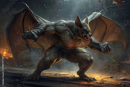 illustration of a fighting bat