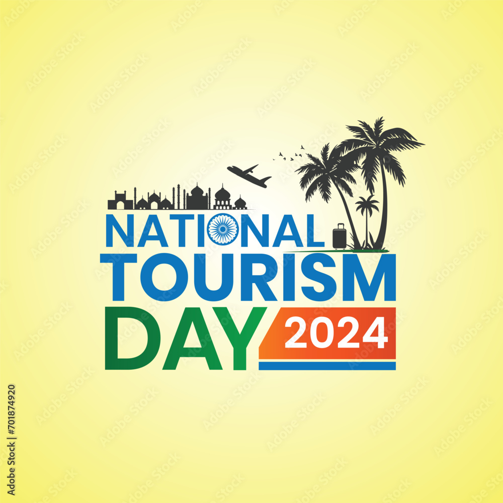 Editable vector image of National Tourism Day can be used for banners