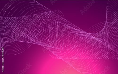 Abstract pink background with flowing line. Vector illustration