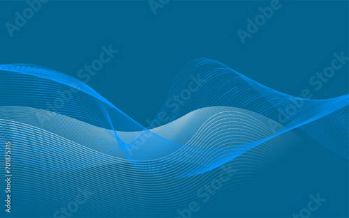 Blue wave. Blue abstract wave flow, vector abstract design element. 