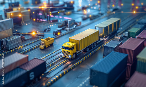 Obraz na płótnie Global logistics network, logistic application service idea concept w salonie