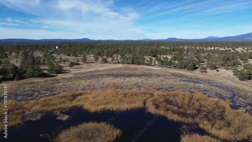 Prime Lake Aerial Video with San Fransisco Mountain Views. Near Flagstaff Arizona, America, USA. Prime Lake Aerial Video with San Fransisco Mountain Views. Near Flagstaff Arizona, America, USA.