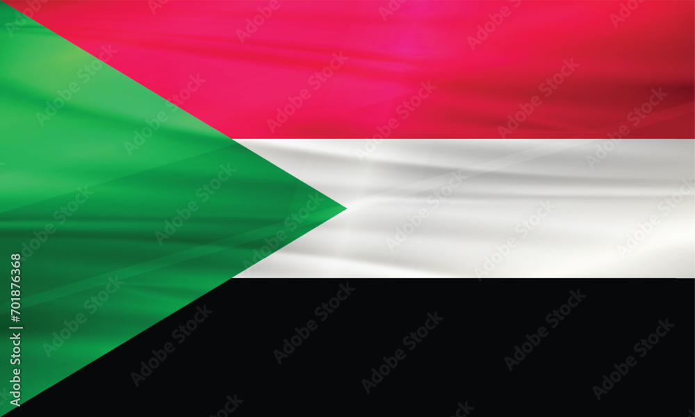 Fototapeta premium Illustration of Sudan Flag and Editable vector Sudan Country Flag