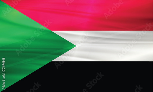 Illustration of Sudan Flag and Editable vector Sudan Country Flag
