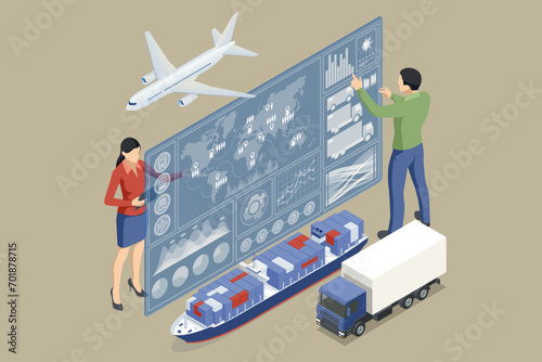 Global logistics network. On-time delivery. Interactive panel for tracking cargo online.