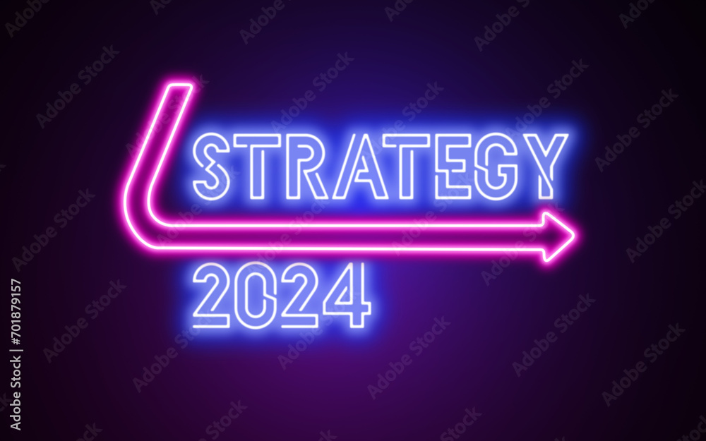 succA neon sign saying 'strategy 2024'. New year's strategy illustration. Title slide for a strategy presentation. 2024 year start presentation. Planning circle in business world. Success and goalsess succA neon sign saying 'strategy 2024'. New year's strategy illustration. Title slide for a strategy presentation. 2024 year start presentation. Planning circle in business world. Success and goalsess