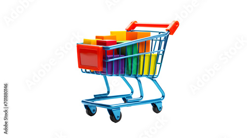 Shopping Cart Image, Transparent Retail Trolley, PNG Format, No Background, Isolated E-commerce Symbol, Consumer Convenience