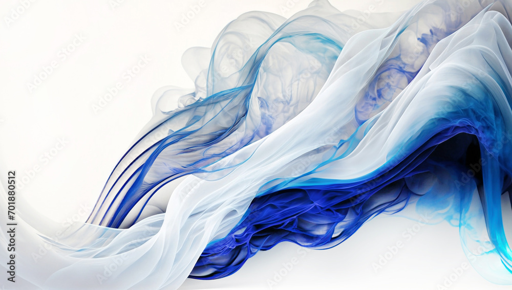 Tło abstrakcja, niebieski i biały pastelowy dym. Generative AI - obrazy, fototapety, plakaty 