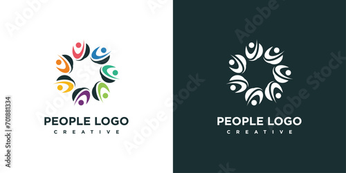 Logo Happy family together. people family logo