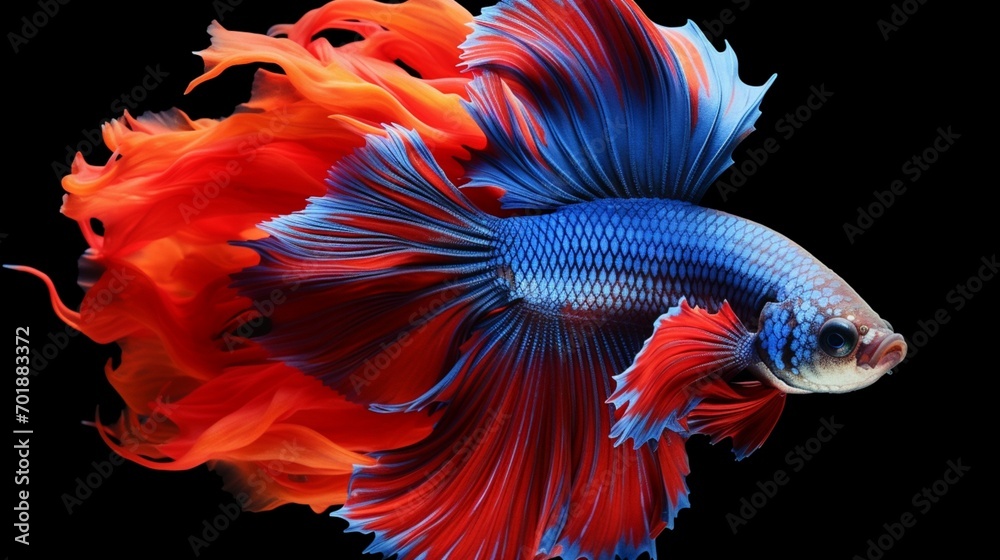 A stunning Betta Fish in full ultra HD, its vibrant colors and long flowing fins captured in high resolution