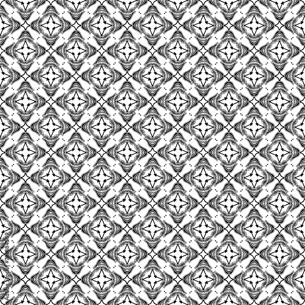 Black seamless abstract pattern. Overlay for background and backdrop. Ornamental design. PNG graphic illustration with transparent background.