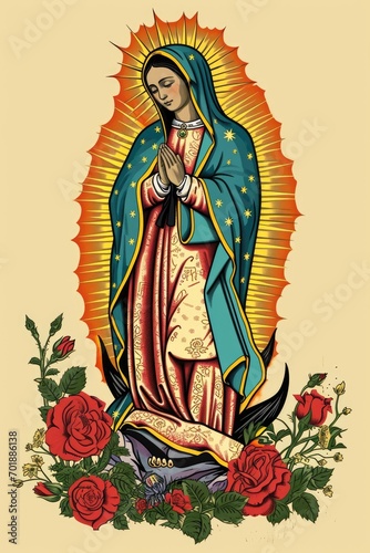 Beautiful lady of guadalupe mexico saint holy faith.