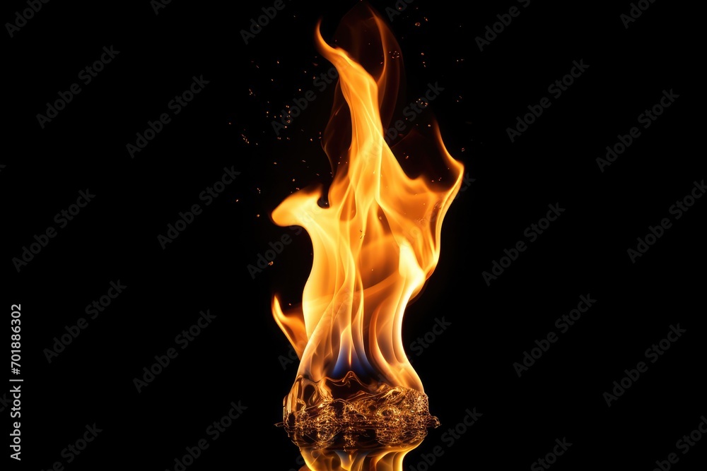 Fototapeta premium A fire on a black background