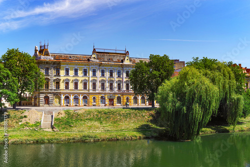 Cityscape of Oradea, located on the banks of Crisul Repede River, Romania, Europe
