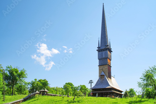 Wooden monastery Sf. Arhangheli from Manastirea Village, built in 1692, Maramures County, Romania, Europe	
 photo