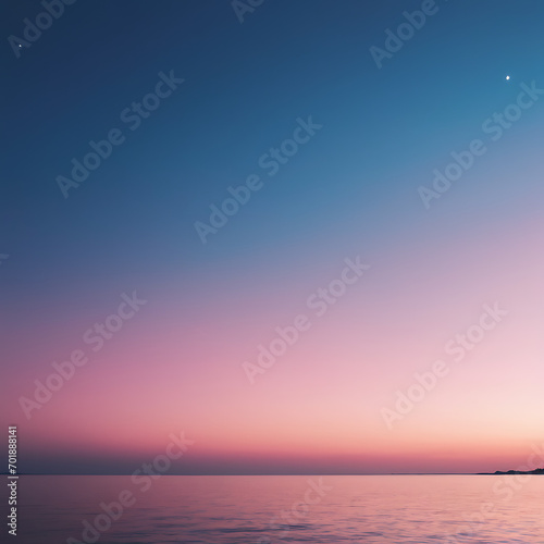  Soft gradients of pink and magenta transition into a tranquil blue, capturing the essence of a serene horizon at dawn or dusk. 