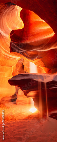 vertical shot Canyon Antelope, slot canyon near Page, Arizona, America. Abstract background concept. 