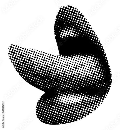 Retro halftone mouth. Woman shows tongue. Modern collage. Licking mouth. Pop art dotted style. Mouth with tongue hanging out. Trendy vintage newspaper parts. Lips with halftone texture. Paper cut out