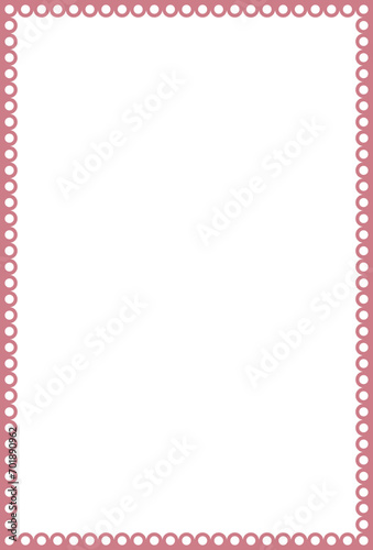 Border design concept of Pink circles and rectangle shape isolated on white background - vector illustration