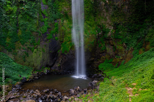 Aerial view of Cimahi waterfall located in Bandung  West Java  Indonesia