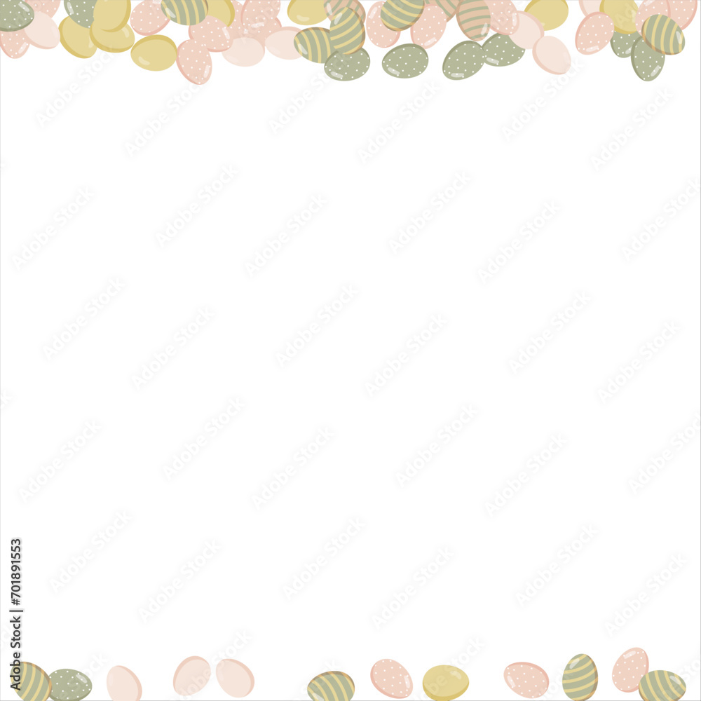 Happy Easter Banner. Pattern of eggs, flowers and twigs. For card, banner, poster, flyer, and web. Spring Festival. Vector illustration Happy Easter Banner. Pattern of eggs, flowers and twigs. For card, banner, poster, flyer, and web. Spring Festival. Vector illustration