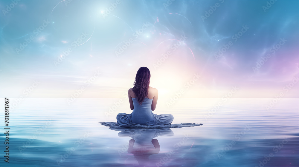Serene meditation, a universe within.