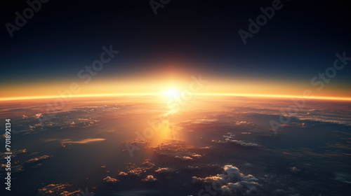 Sunrise over Earth, view from orbit