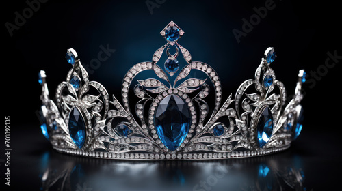 Royal crown made of white gold with topazes