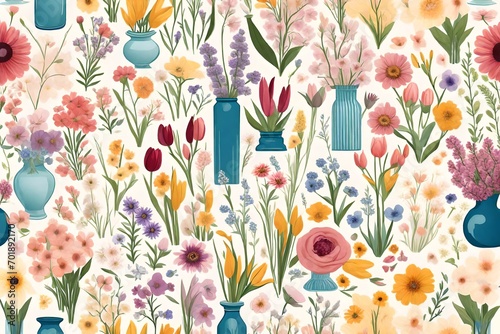 pattern with tulips #701892170