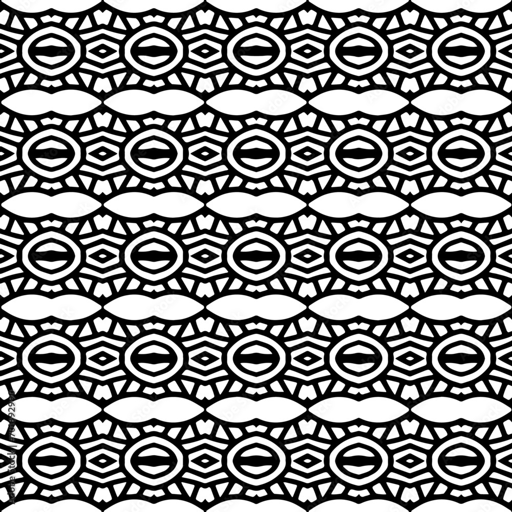 Abstract Shapes.Vector seamless black and white pattern.Design element for prints, decoration, cover, textile, digital wallpaper, web background, wrapping paper, clothing, fabric, packaging, cards.