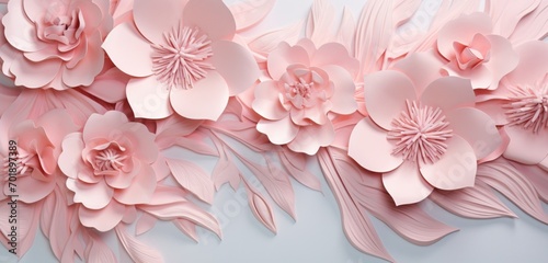 A 3D wall texture with an embossed floral pattern in soft pastel colors