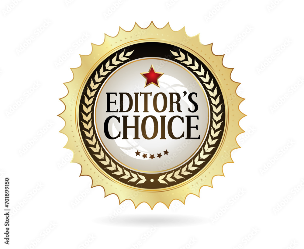 Editors choice golden badge on white background Editors choice golden badge on white background