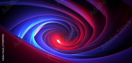 Dynamic neon light design with swirling red and blue vortexes on a hypnotic 3D texture