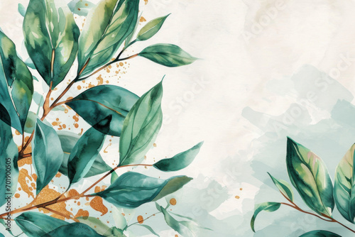 Watercolor collection. Set of wild and garden abstract plants. Leaves, flowers, branches and other natural elements.	